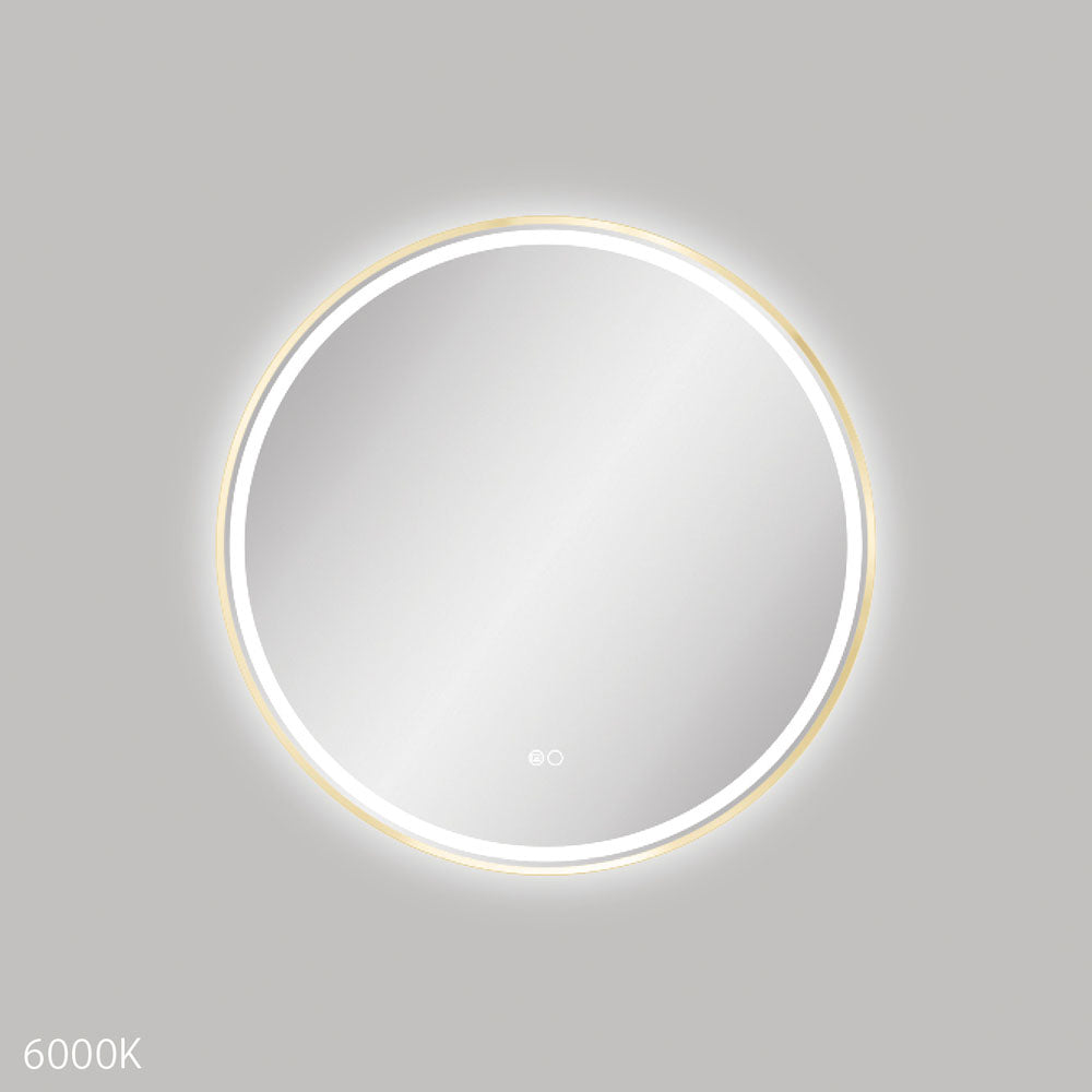 Fienza Reba LED Framed Mirror 700mm Urban Brass LED700FRUB