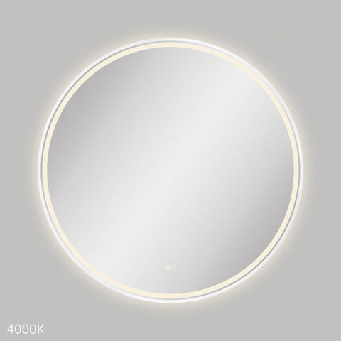 Fienza Reba LED Framed Mirror 900mm Matte White LED900FRW