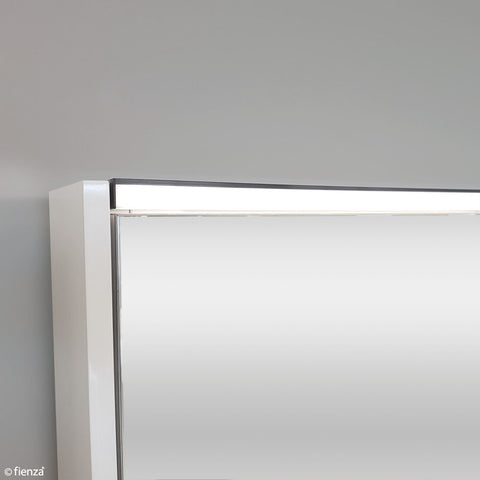 Fienza Led Mirror Cabinet 900 w/ Display Shelf Satin White PSC900SMW-LED-OZ