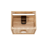 Otti Laguna Wall Hung Vanity 600mm Natural American Oak / Pure White Top LG600NSTUD-PW