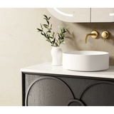 Otti Laguna Wall Hung Vanity 900mm Black American Oak / Matte White Top LG900BSTUD-MW