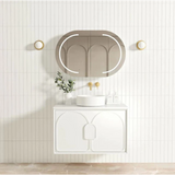 Otti Laguna Wall Hung Vanity 900mm Satin White / White Top LG900WCT
