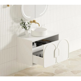 Otti Laguna Wall Hung Vanity 900mm Satin White / White Top LG900WCT
