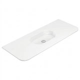 Fienza Lola Curved Inset Basin 1200x460mm (No Taphole) w/ Overflow Single Bowl Gloss White LOL120-0