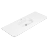 Fienza Lola Curved Inset Basin 1200x460mm (3 Taphole) w/ Overflow Single Bowl Gloss White LOL120-3