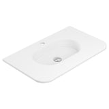 Fienza Lola Curved Vanity Bench Top 750x460mm (1 Taphole) w/ Overflow Single Bowl Top Only Matte White LOL75MW