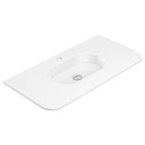 Fienza Lola Curved Vanity Bench Top 900x460mm (1 Taphole) w/ Overflow Single Bowl Top Only Gloss White LOL90