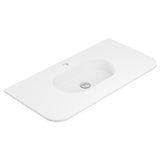 Fienza Lola Curved Vanity Bench Top 900x460mm (1 Taphole) w/ Overflow Single Bowl Top Only Matte White LOL90MW
