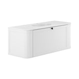 Fienza Lola Curved Wall Hung Vanity 1200mm (1 Taphole) Shaker 2 Drawers Matte White w/ Satin White Panels LOLM120CM