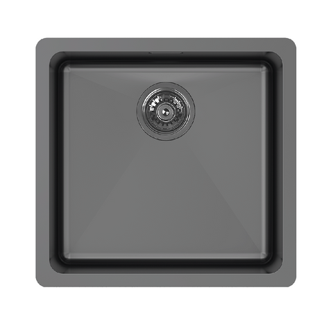Abey Laundry Sink 470x450mm Topmount/Undermount with overflow Black Pearl LT120BP