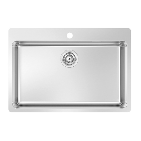 Abey Latrobe Sink 726x500mm Topmount with Overflow 1 Taphole Stainless Steel LT70B