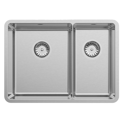 Abey Lucia Sink 1 & 1/3 Bowl 608x440mm Topmount/Undermount (Inc. Tray & Chopping Board) Stainless Steel LUA190