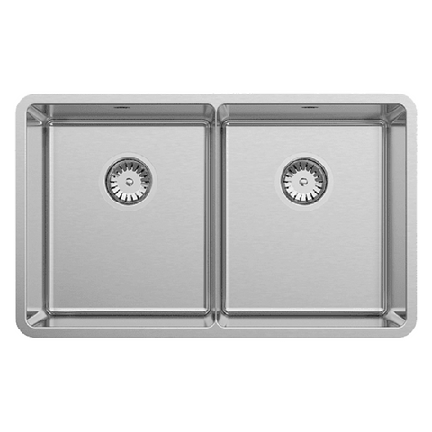 Abey Lucia Sink Double Bowl 724x440mm Topmount/Undermount (Inc. Tray & Chopping Board) Stainless Steel LUA200