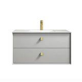 Otti Boston Wall Hung Vanity 900mm Light Grey / White Top BS900LGCT