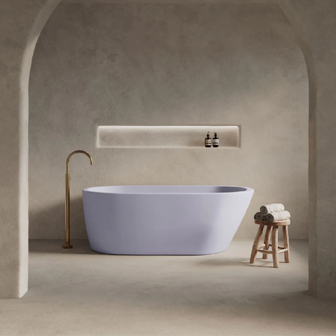 Nood Co Juno Freestanding Concrete Bathtub 1690mm Lilac JU1-5-0-LI