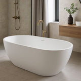 Kaskade Pure Lucia Freestanding Oval Stone Bath 1700mm Matte White VX19-1700-NIK8704NA