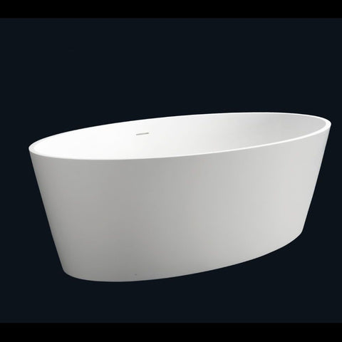 Kaskade Pure Lyka Freestanding Oval Stone Bath 1600mm Matte White VX15-1600-NIK8617NA