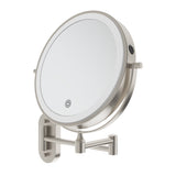 Fienza Magnifying Led Mirror 200mm Swivel Arm Standard & 5x Mag Rechargable Brushed Nickel MM20-BN