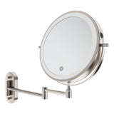 Fienza Magnifying Led Mirror 200mm Swivel Arm Standard & 5x Mag Rechargable Brushed Nickel MM20-BN