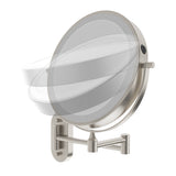 Fienza Magnifying Led Mirror 200mm Swivel Arm Standard & 5x Mag Rechargable Brushed Nickel MM20-BN