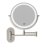 Fienza Magnifying Led Mirror 200mm Swivel Arm Standard & 5x Mag Rechargable Brushed Nickel MM20-BN
