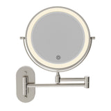 Fienza Magnifying Led Mirror 200mm Swivel Arm Standard & 5x Mag Rechargable Brushed Nickel MM20-BN