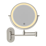 Fienza Magnifying Led Mirror 200mm Swivel Arm Standard & 5x Mag Rechargable Brushed Nickel MM20-BN