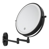 Fienza Magnifying Led Mirror 200mm Swivel Arm Standard & 5x Mag Rechargable Matte Black MM20-B
