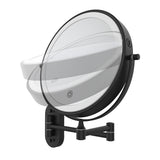 Fienza Magnifying Led Mirror 200mm Swivel Arm Standard & 5x Mag Rechargable Matte Black MM20-B