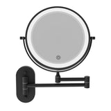 Fienza Magnifying Led Mirror 200mm Swivel Arm Standard & 5x Mag Rechargable Matte Black MM20-B
