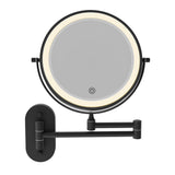 Fienza Magnifying Led Mirror 200mm Swivel Arm Standard & 5x Mag Rechargable Matte Black MM20-B