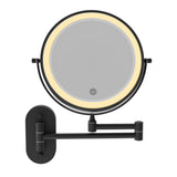 Fienza Magnifying Led Mirror 200mm Swivel Arm Standard & 5x Mag Rechargable Matte Black MM20-B