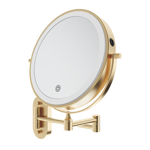 Fienza Magnifying Led Mirror 200mm Swivel Arm Standard & 5x Mag Rechargable Urban Brass MM20-UB