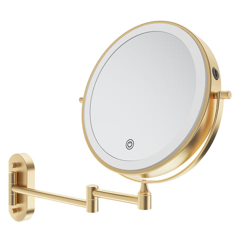 Fienza Magnifying Led Mirror 200mm Swivel Arm Standard & 5x Mag Rechargable Urban Brass MM20-UB