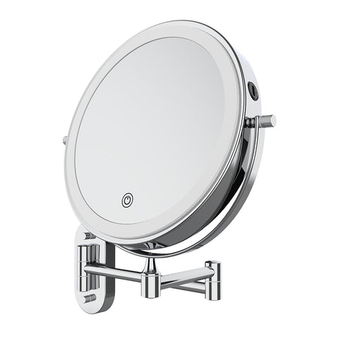 Fienza Magnifying Led Mirror 200mm Swivel Arm Standard & 5x Mag Rechargable Chrome MM20