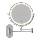 Fienza Magnifying Led Mirror 200mm Swivel Arm Standard & 5x Mag Rechargable Chrome MM20