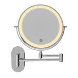 Fienza Magnifying Led Mirror 200mm Swivel Arm Standard & 5x Mag Rechargable Chrome MM20