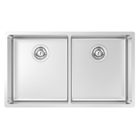 Abey Montego Sink Double Bowl 775x450mm Topmount/Undermount (Inc. Tray & Chopping Board) Stainless Steel MOA360D