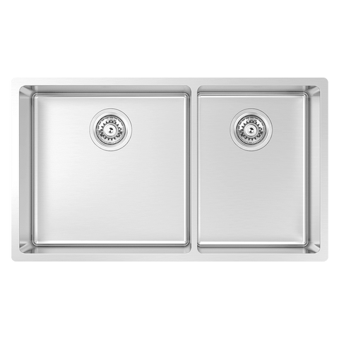 Abey Montego Sink 1 & 3/4 Bowl 775x450mm Topmount/Undermount (Inc. Tray & Chopping Board) Stainless Steel MOA420D