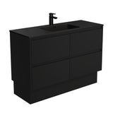 Fienza Montana Amato On Kickboard Vanity (1 Taphole) 1200mm Satin Black MON120BBK