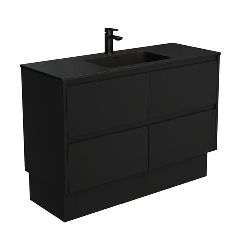 Fienza Montana Amato On Kickboard Vanity (1 Taphole) 1200mm Satin Black MON120BBK