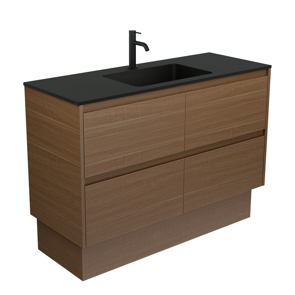 Fienza Montana Amato On Kickboard Vanity 1200mm (1 Taphole) Walnut MON120BWAK