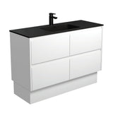 Fienza Montana Amato On Kickboard Vanity 1200mm (1 Taphole) Satin White MON120BWK