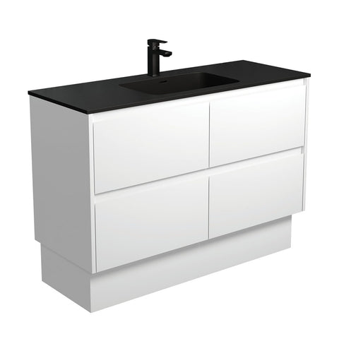 Fienza Montana Amato On Kickboard Vanity 1200mm (1 Taphole) Satin White MON120BWK