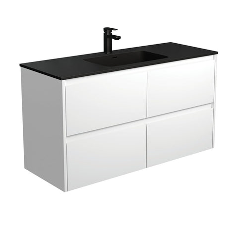 Fienza Montana Amato Wall Hung Vanity 1200mm (1 Taphole) Satin White MON120BW