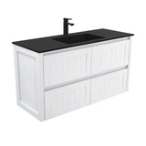 Fienza Montana Solid Surface Hampton Wall Hung Cabinet Only 1200mm (1 Taphole) Gloss White MON120T