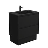 Fienza Montana Amato On Kickboard Vanity (1 Taphole) 750mm Satin Black MON75BBK