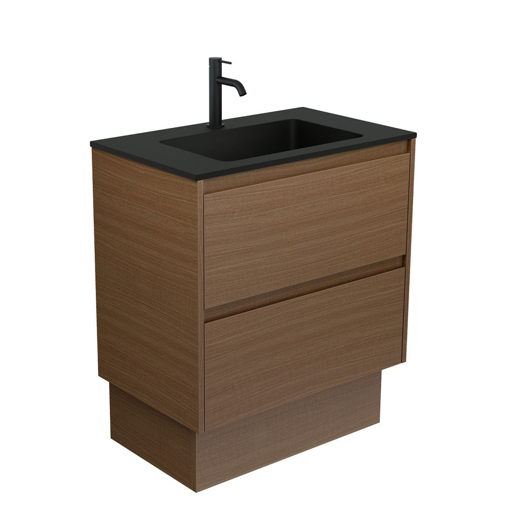 Fienza Montana Amato On Kickboard Vanity 750mm (1 Taphole) Walnut MON75BWAK