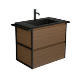 Fienza Montana Amato Wall Hung Vanity 750mm Walnut w/ Twin Towel Rails (1 Taphole) MON75BWAT