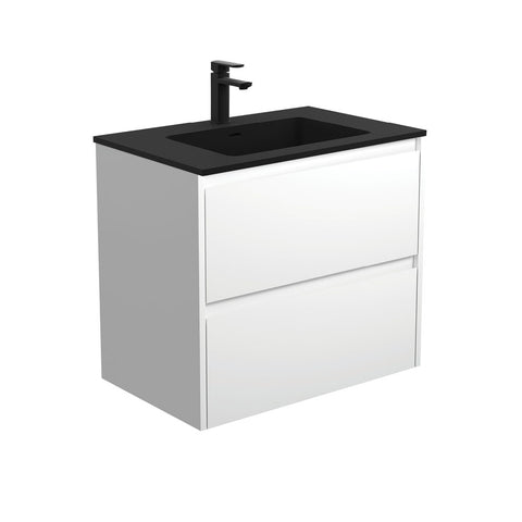 Fienza Montana Amato Wall Hung Vanity 750mm (1 Taphole) Satin White MON75BW